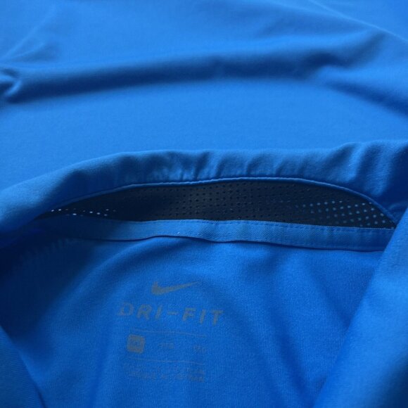 Nike DriFit Golf Polo Shirt Mens 2XL Blue Gray Short Sleeves - Picture 5 of 8